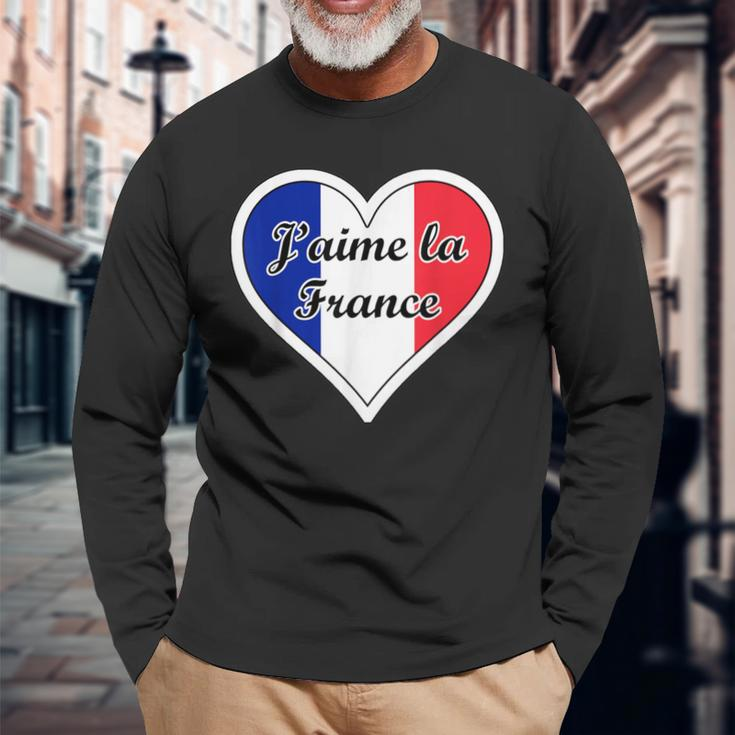 J'aime La France Flag I Love French Culture Paris Francaise Long Sleeve T-Shirt Gifts for Old Men