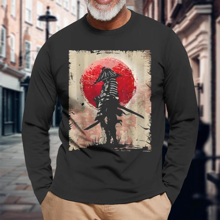 Japanese Samurai Anime Long Sleeve T-Shirt Gifts for Old Men