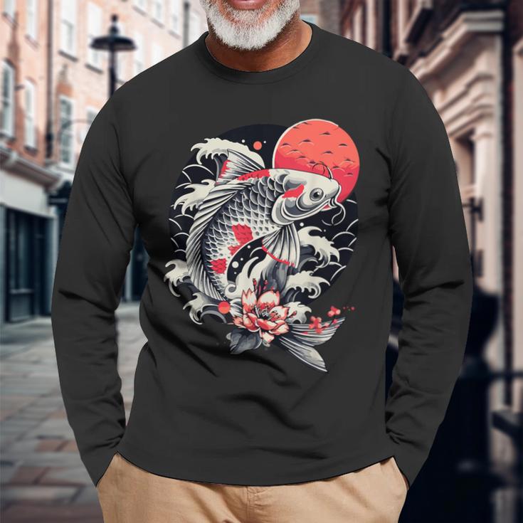 Japanischer Koi-Fish Nishikigoi Koi-Karpfen Für Damen Herren Kinder Langarmshirts Geschenke für alte Männer