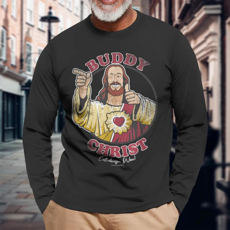 Jay And Silent Bob Buddy Christ Circle Portrait Long Sleeve T-Shirt Gifts for Old Men