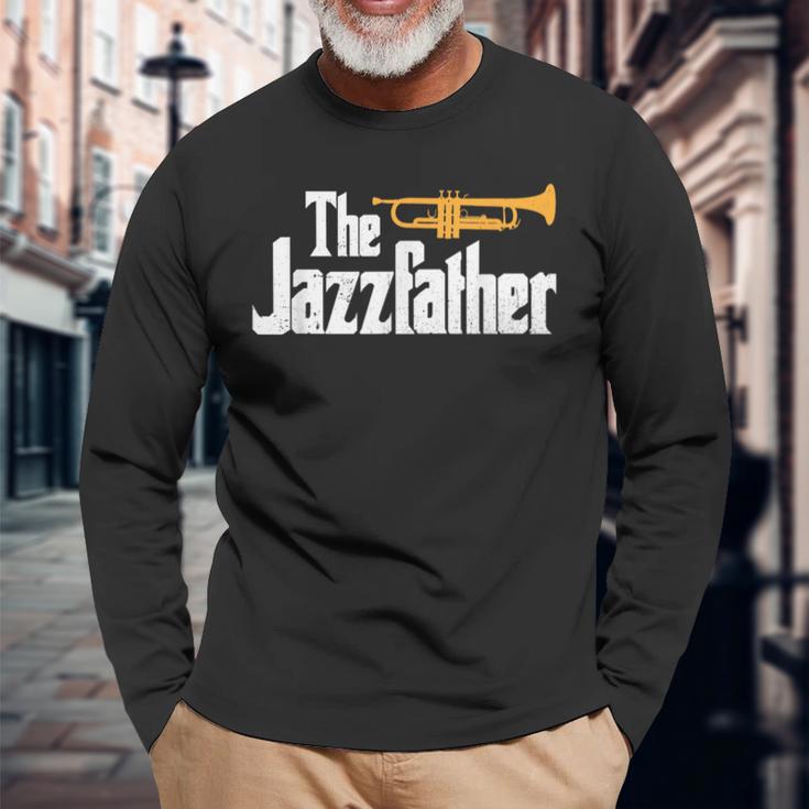 The Jazzfather Music Dad Musician Pun Father's Day Long Sleeve T-Shirt Gifts for Old Men