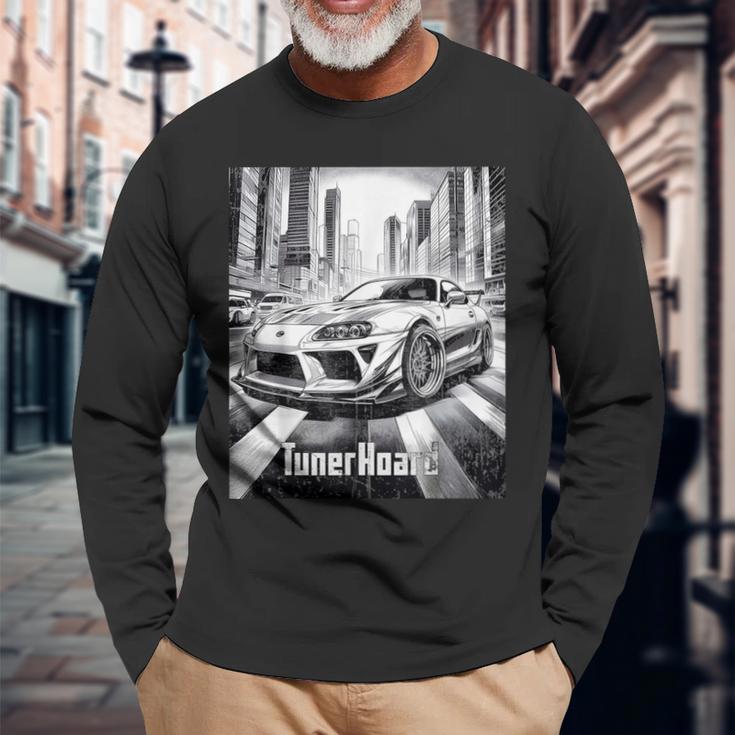 Jdm A80 Supra 2Jz Street Turbo Cars Fast Low Manga Racecar Long Sleeve T-Shirt Gifts for Old Men