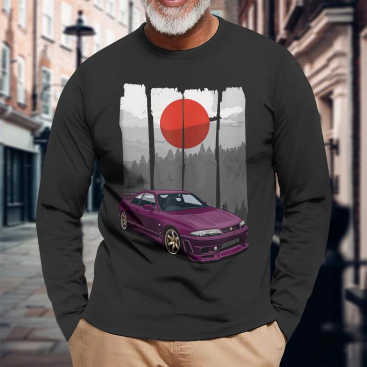 Jdm Skyline R33 Car Tuning Japan Rising Sun Drift Long Sleeve T-Shirt Gifts for Old Men