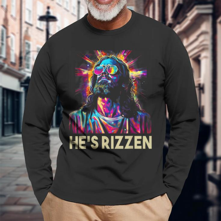 Jesus Is Rizzen He Is Rizzen Long Sleeve T-Shirt Gifts for Old Men