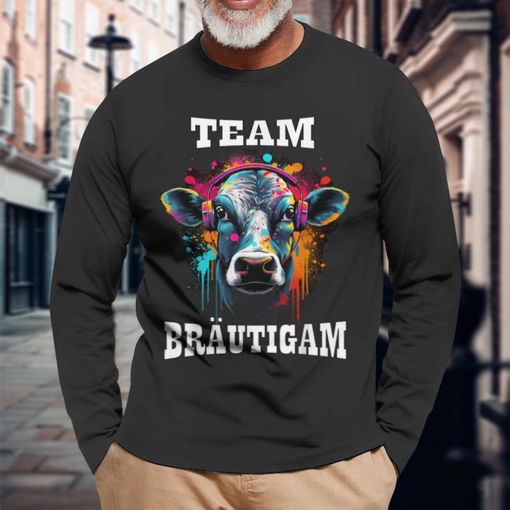 Jga Team Bräutigam Kuh Bauern & Landwirt Poltern Langarmshirts Geschenke für alte Männer