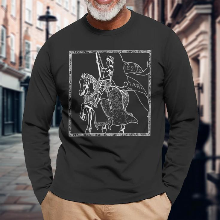 Joan Of Arc History Christianity Feminism Long Sleeve T-Shirt Gifts for Old Men