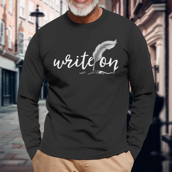 Journalism Write On Journalist Author Writer Long Sleeve T-Shirt Gifts for Old Men