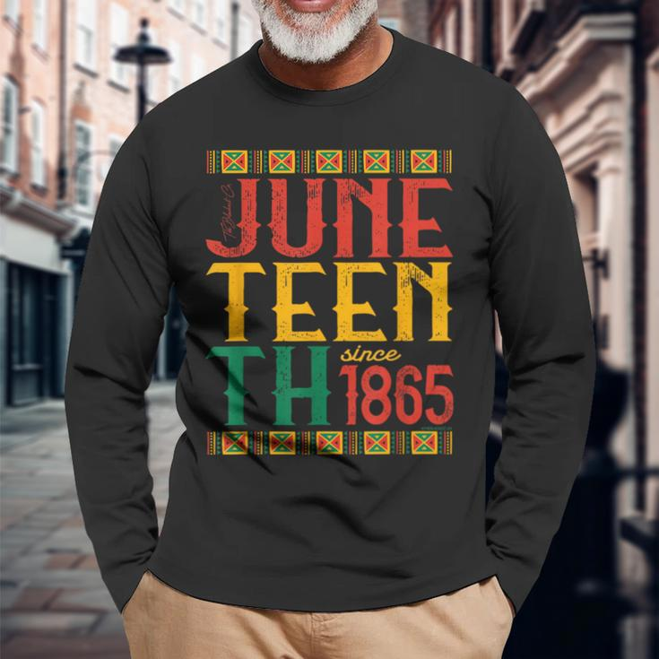 Junenth Freedom Independence 1865 Vintage Black History Long Sleeve T-Shirt Gifts for Old Men