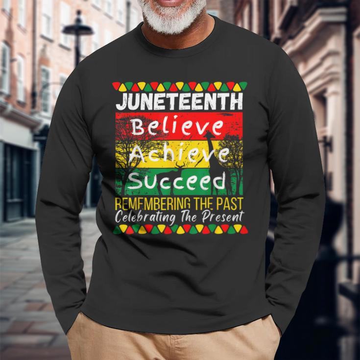 Junenth Is My Independence Day Black Pride Melanin Long Sleeve T-Shirt Gifts for Old Men