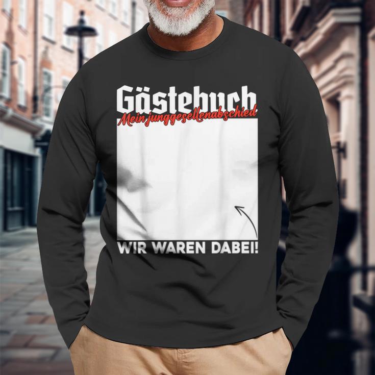 Junggesellenabschied Party Gästebuch Unterschrift Jga Langarmshirts Geschenke für alte Männer