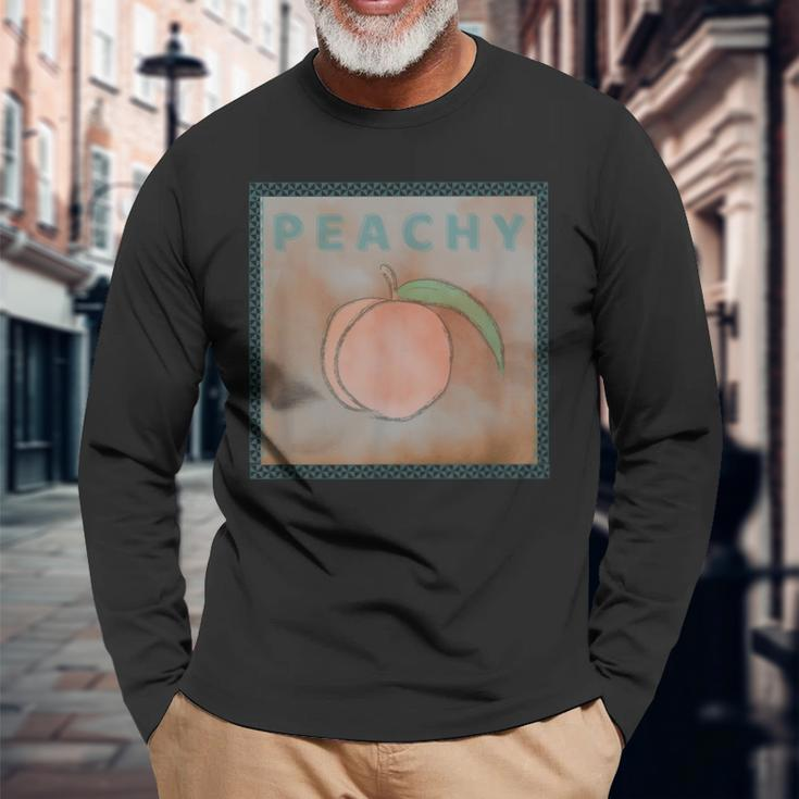 Just Peachy Southern Georgia Vintage Look Graphic Long Sleeve T-Shirt Gifts for Old Men