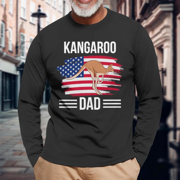 Kangaroo Us Flag 4Th Of July Father's Day Kangaroo Dad Long Sleeve T-Shirt Gifts for Old Men