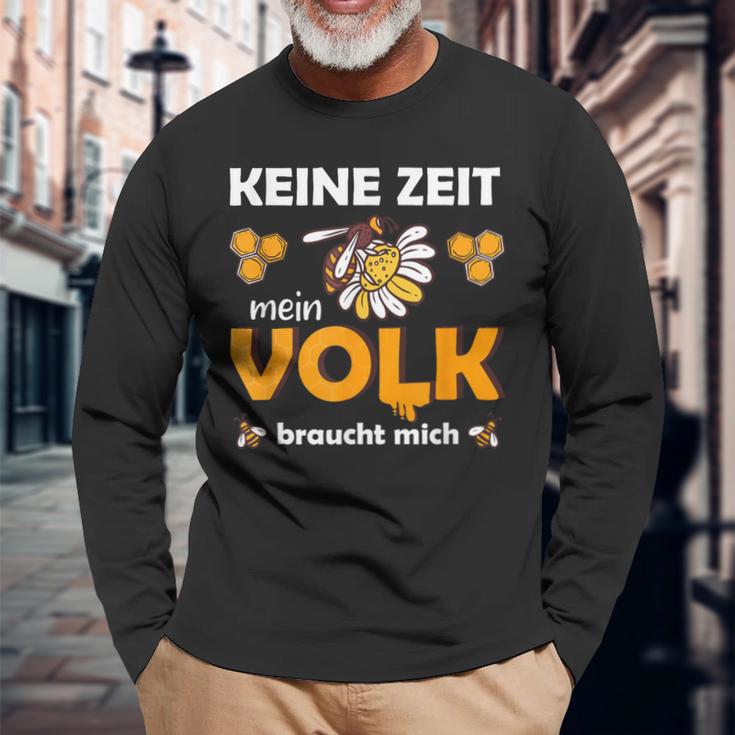 Keine Zeit, Mein Volk Braucht Mich Biene Schwarzes Langarmshirts Geschenke für alte Männer