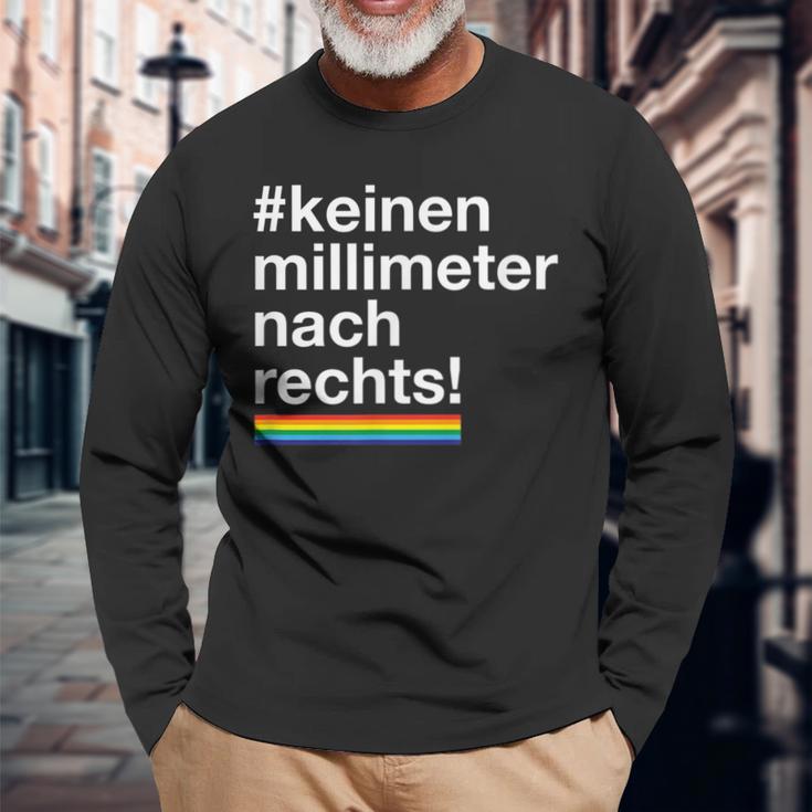 Keinen Millimeter Nach Rechts Lgbt Democratie Love Langarmshirts Geschenke für alte Männer