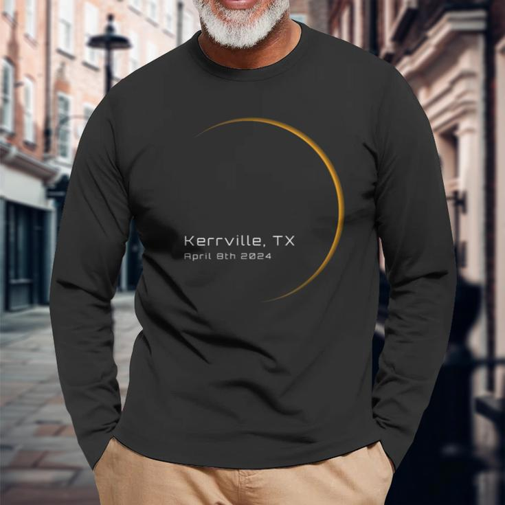Kerrville Tx Texas Total Solar Eclipse April 8 2024 Long Sleeve T-Shirt Gifts for Old Men