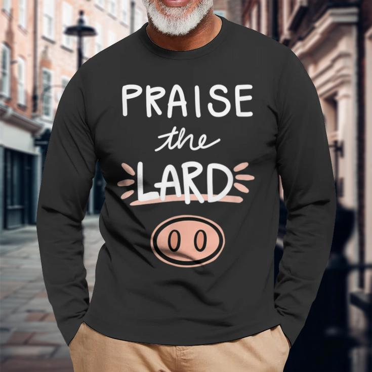 Keto Praise The Lard Bacon Long Sleeve T-Shirt Gifts for Old Men