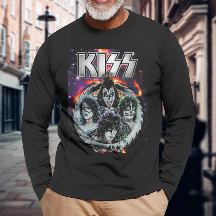 Kiss Galactic Portrait Langarmshirts Geschenke für alte Männer