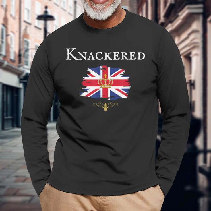 Knackered Fun British England Great Britain Uk British Isle Long Sleeve T-Shirt Gifts for Old Men