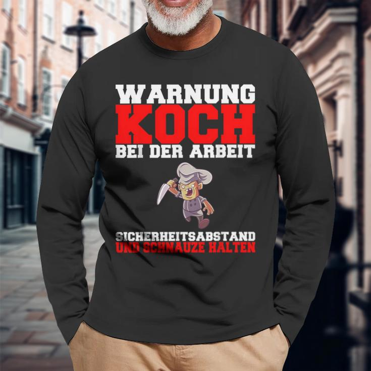 Koch Warnung German Language Langarmshirts Geschenke für alte Männer