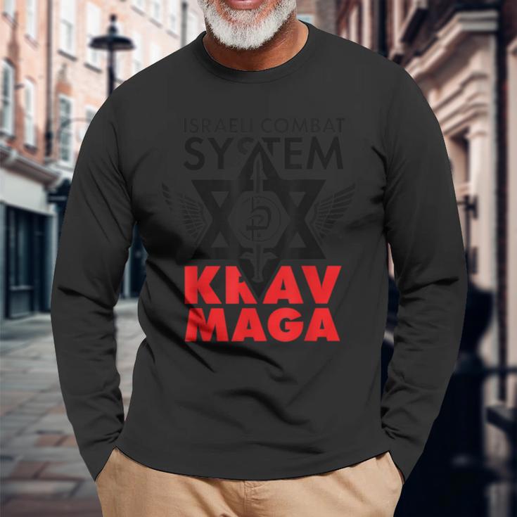 Krav Maga Israeli Combat System Gray Langarmshirts Geschenke für alte Männer