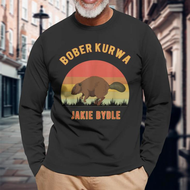 Kurwa Bober Bober Meme Langarmshirts Geschenke für alte Männer