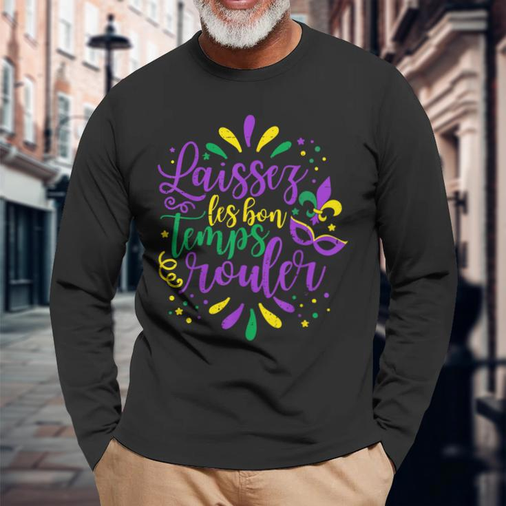 Laissez Les Bons Temps Rouler Mardi Gras New Orleans Long Sleeve T-Shirt Gifts for Old Men