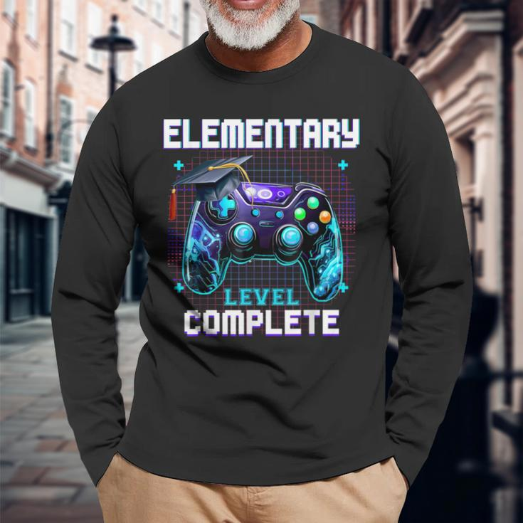 Last Day Of Elementary Level Complete Graduation Him Boys Long Sleeve T-Shirt Gifts for Old Men