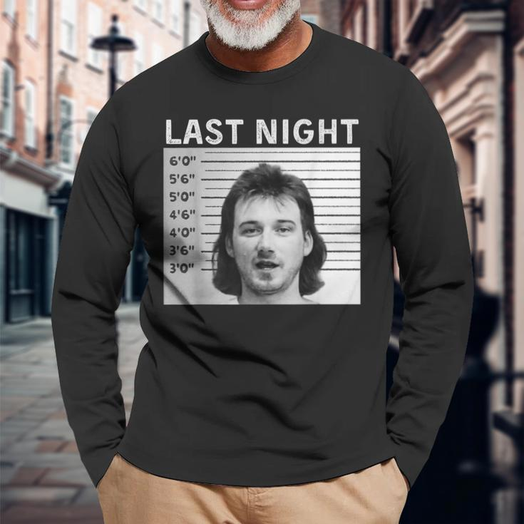 Last Night Hot Of Morgan Trending Shot Long Sleeve T-Shirt Gifts for Old Men