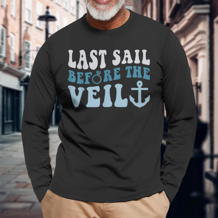 Last Sail Before The Veil Bride Nautical Bachelorette Party Long Sleeve T-Shirt Gifts for Old Men