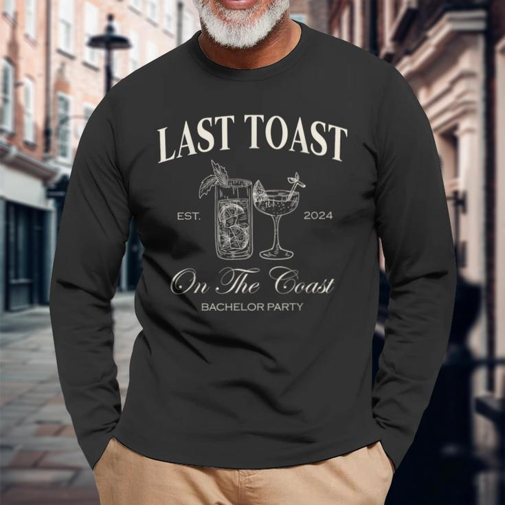 Last Toast On The Coast Bachelor Beach Bridal Party Long Sleeve T-Shirt Gifts for Old Men