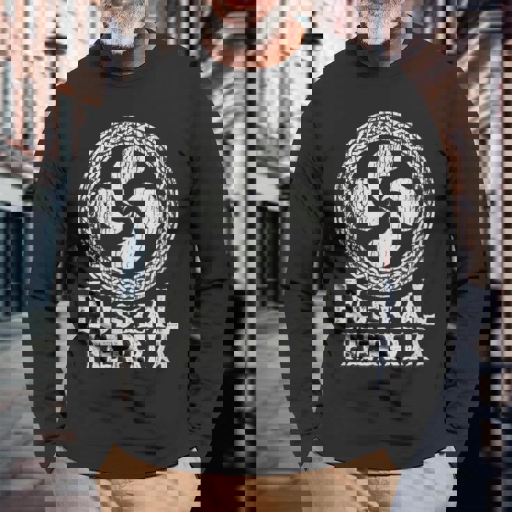 Lauburu Estilo Tribal Ligeramente Desgastado Camiseta de manga larga Regalos para ancianos