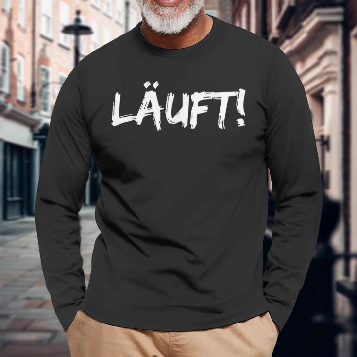 Läuft Optimismus Gute Laune Motivation Langarmshirts Geschenke für alte Männer