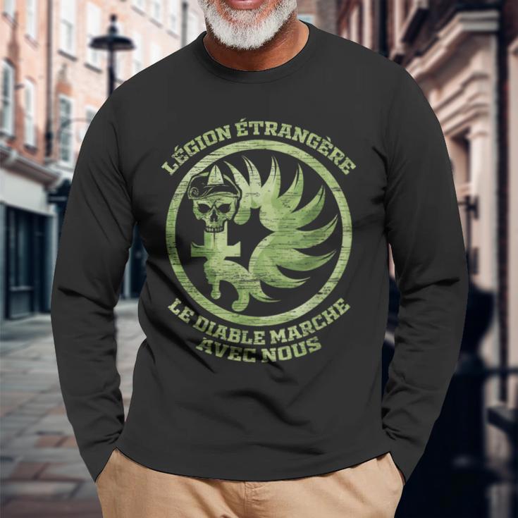 Le Diable Marche Avec Nous Legion Etrangere S Langarmshirts Geschenke für alte Männer