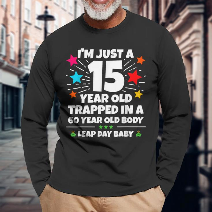 Leap Year Birthday 60Th Birthday Party Leap Day Birthday Long Sleeve T-Shirt Gifts for Old Men