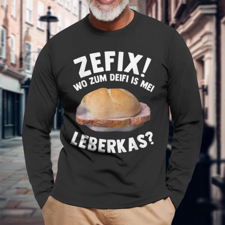 Leberkas Liver Cheese Melt Meat Cheese Meat Sausage Langarmshirts Geschenke für alte Männer