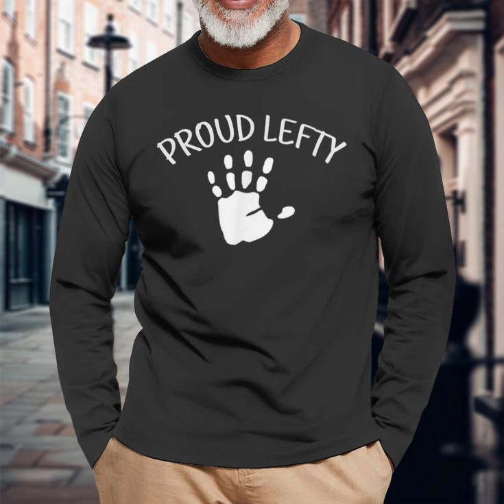Left Handed Proud Lefty Pride Hand Wave Long Sleeve T-Shirt Gifts for Old Men