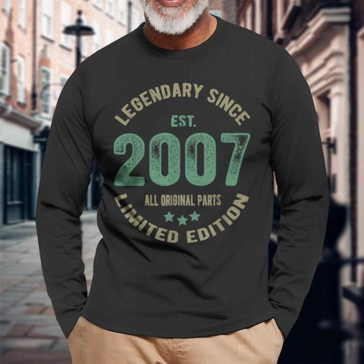 Legend Since 2007 17Th Birthday Retro 17 Years Old Boy Long Sleeve T-Shirt Gifts for Old Men