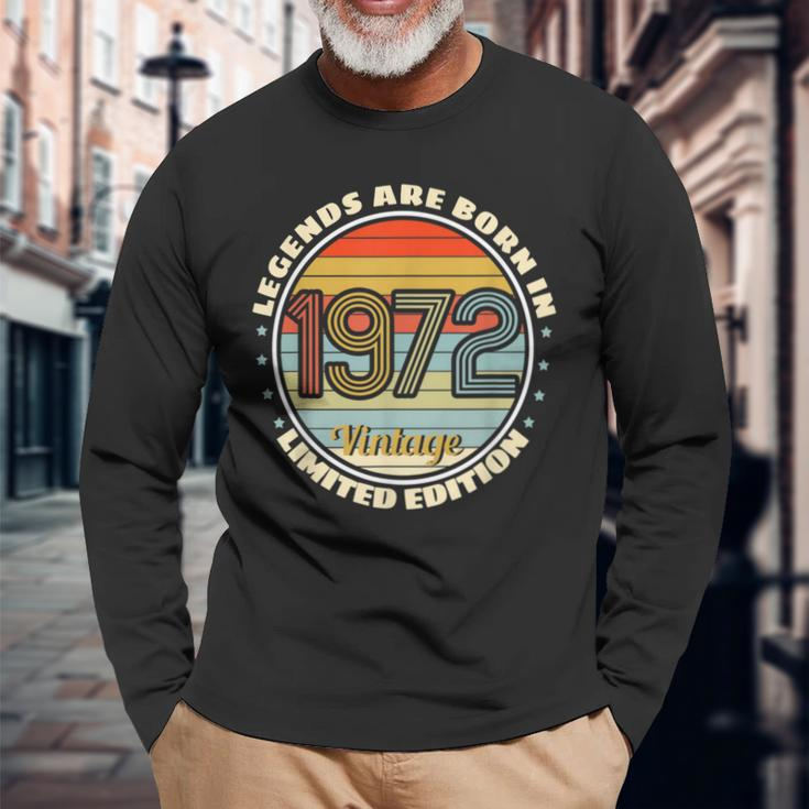 Legends Born In 1972 Vintage 70S Edition Long Sleeve T-Shirt Gifts for Old Men