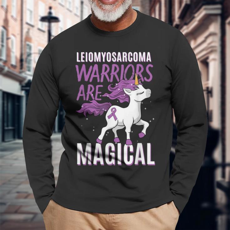 Leiomyosarcoma Warrior Lms Rare Cancer Unicorn Sarcoma Long Sleeve T-Shirt Gifts for Old Men