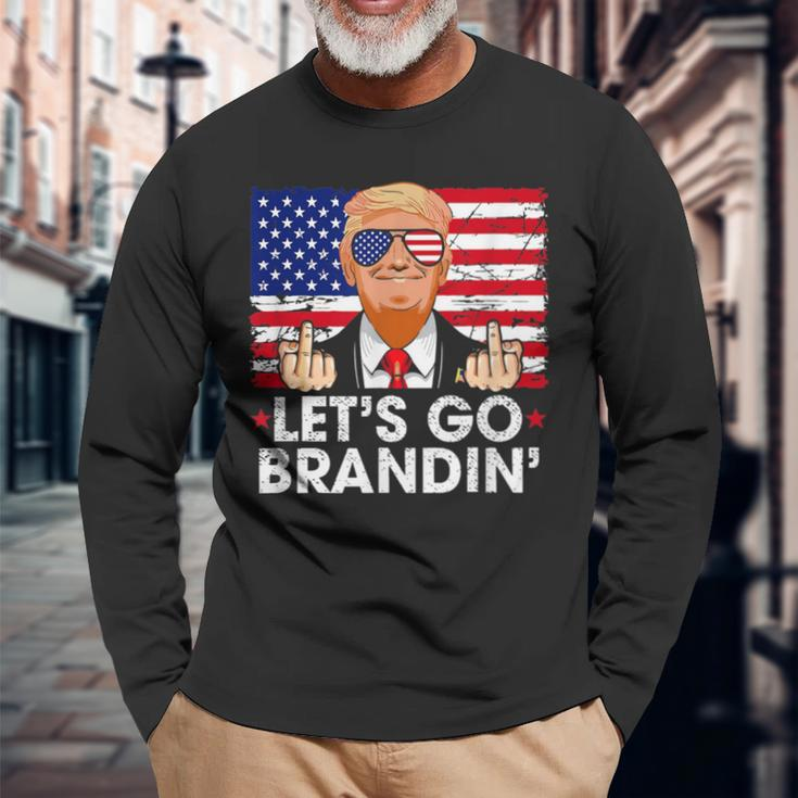 Let's Go Brandin' Anti Joe Biden Costume Long Sleeve T-Shirt Gifts for Old Men