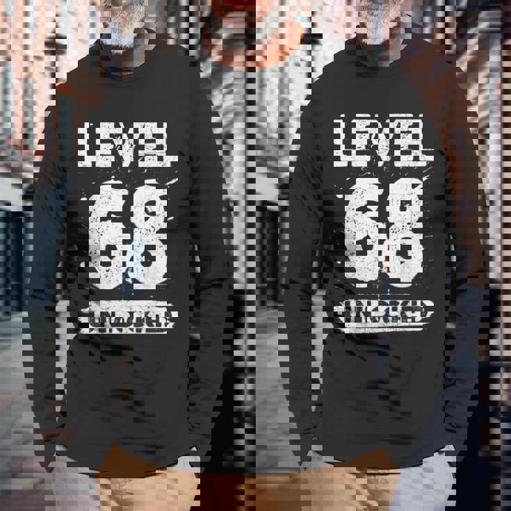 Level 68 Unlocked 68 Aniversario De Boda 68 Años Camiseta de manga larga Regalos para ancianos