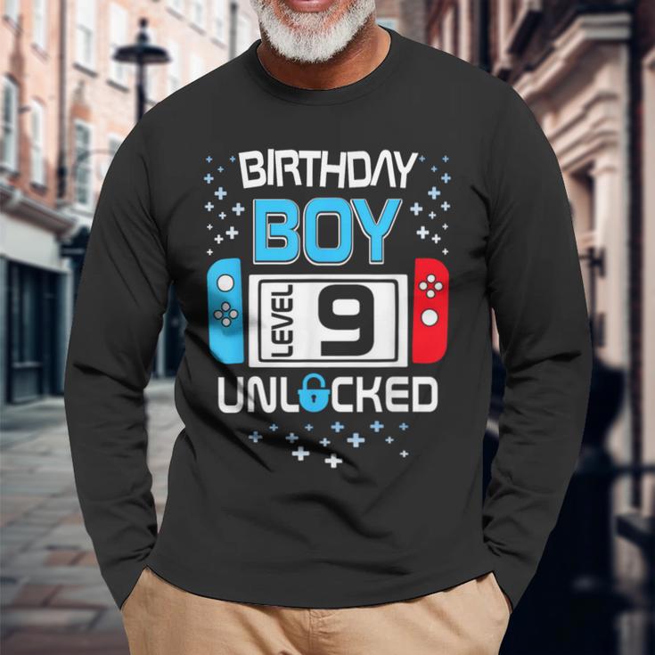 Level 9 Freigeschaltet 9 Geburtstag 9-Jähriger Junge Langarmshirts Geschenke für alte Männer