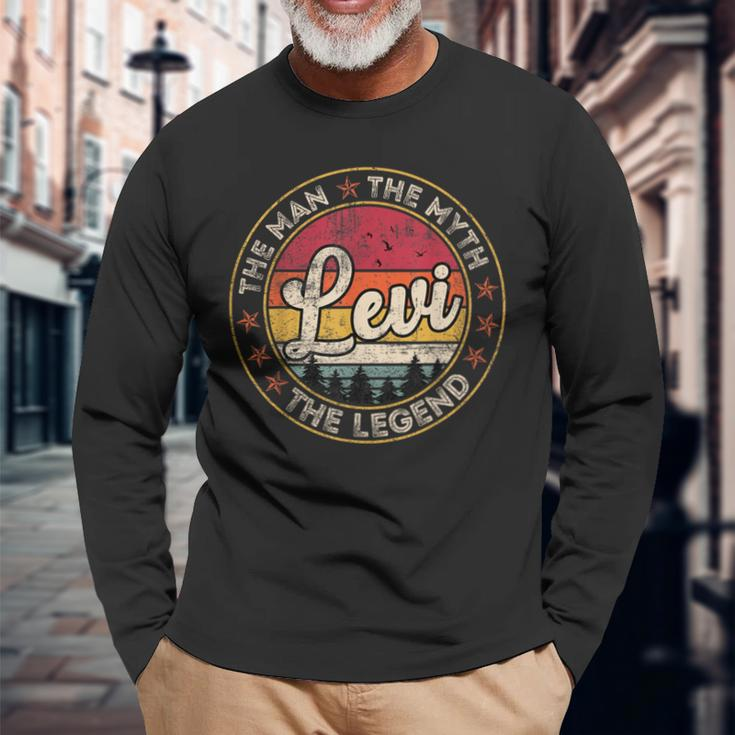 Levi The Man The Myth The Legend Personalized Name Long Sleeve T-Shirt Gifts for Old Men
