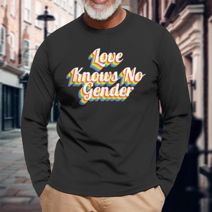 Lgbt Pride Love Knows No Gender Long Sleeve T-Shirt Gifts for Old Men