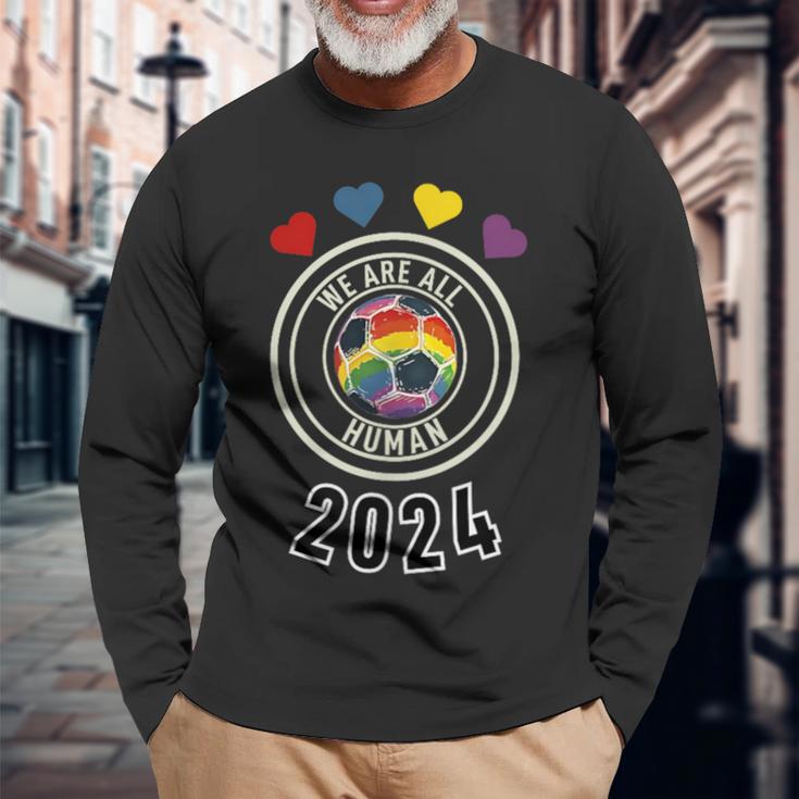 Lgbtq Outfit Fußball Wm Trikot 2024 Pride Regenbogen Fan Langarmshirts Geschenke für alte Männer