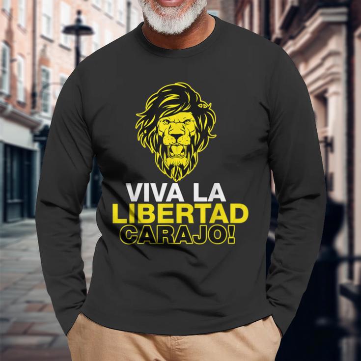 Libertarianismiva La Libertad Carajo Milei President Langarmshirts Geschenke für alte Männer