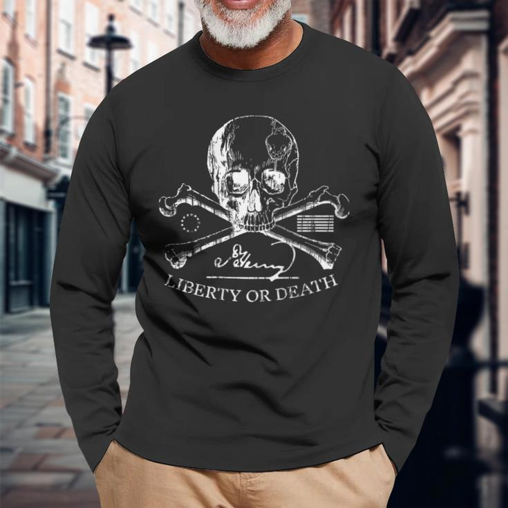 Liberty Or Death Patrick Henry Back Long Sleeve T-Shirt Gifts for Old Men