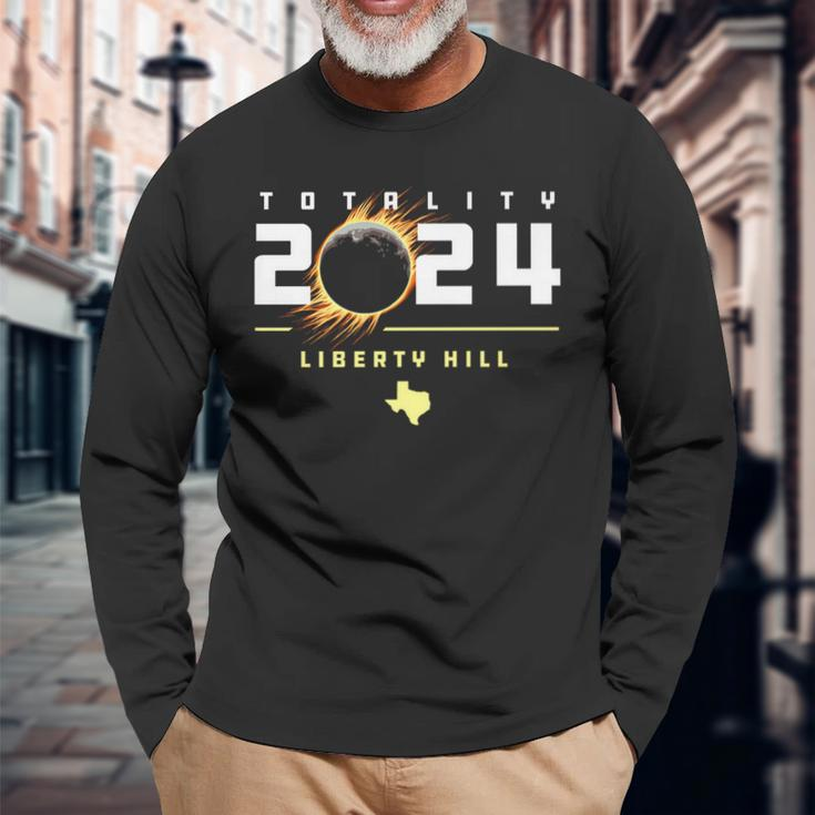 Liberty Hill Texas 2024 Total Solar Eclipse Long Sleeve T-Shirt Gifts for Old Men