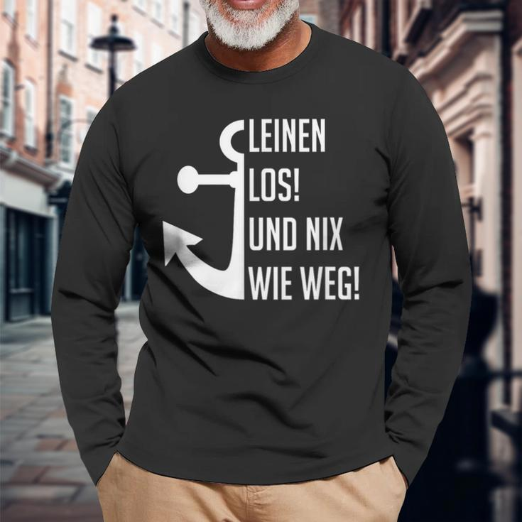 Linen Los Und Nix Wie Weg Ship Ahoi Skipper Langarmshirts Geschenke für alte Männer