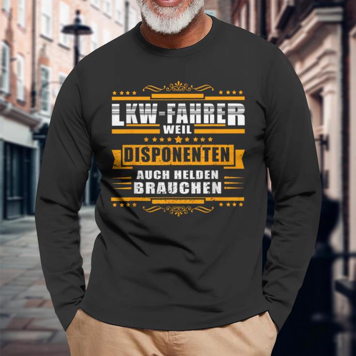 Lkw- Fahrer Weil Disponenten Auch Helden Brauchen Langarmshirts Geschenke für alte Männer